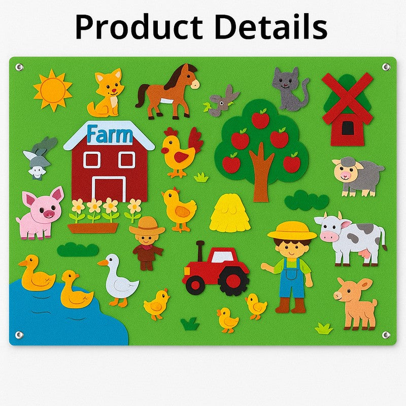 Educational Toy Felt Board with Reusable Sticker Pieces
