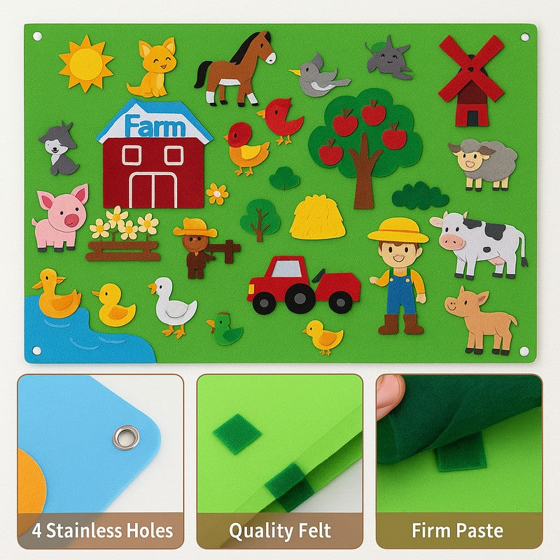 Educational Toy Felt Board with Reusable Sticker Pieces