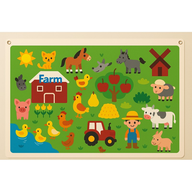 Educational Toy Felt Board with Reusable Sticker Pieces