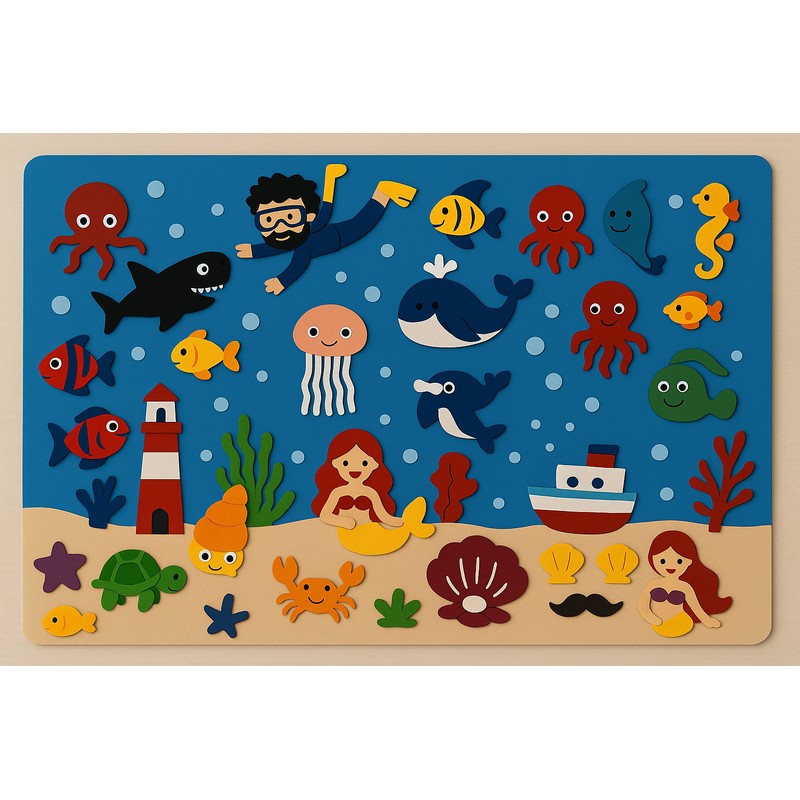 Educational Toy Felt Board with Reusable Sticker Pieces
