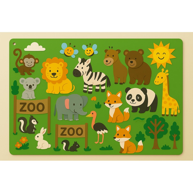 Educational Toy Felt Board with Reusable Sticker Pieces