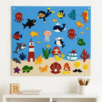 Educational Toy Felt Board with Reusable Sticker Pieces