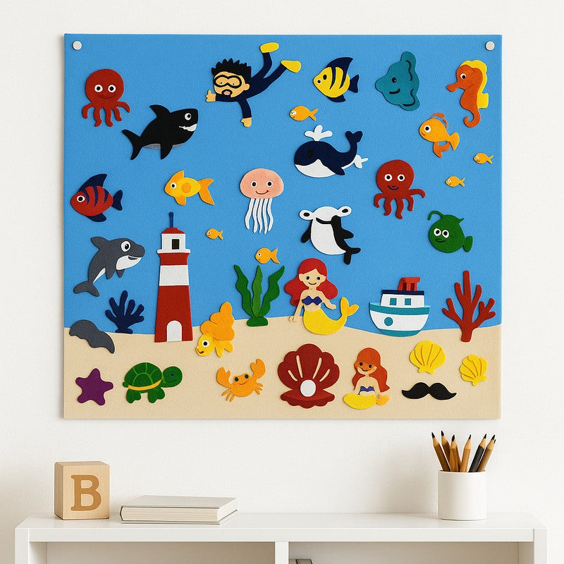 Educational Toy Felt Board with Reusable Sticker Pieces