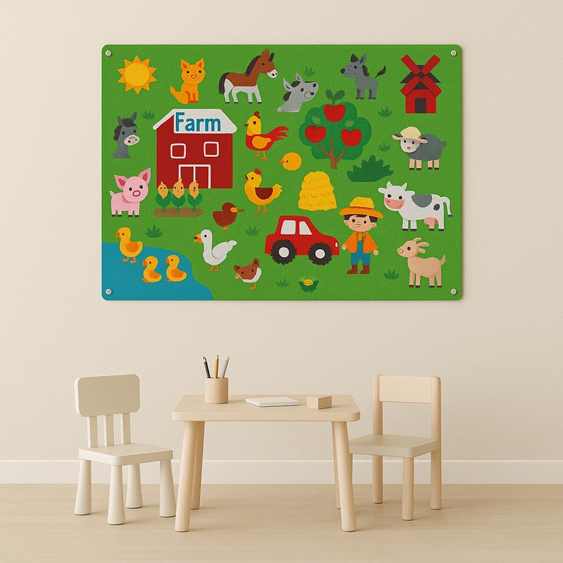 Educational Toy Felt Board with Reusable Sticker Pieces