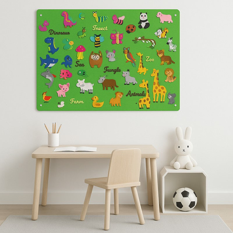 Educational Toy Felt Board with Reusable Sticker Pieces