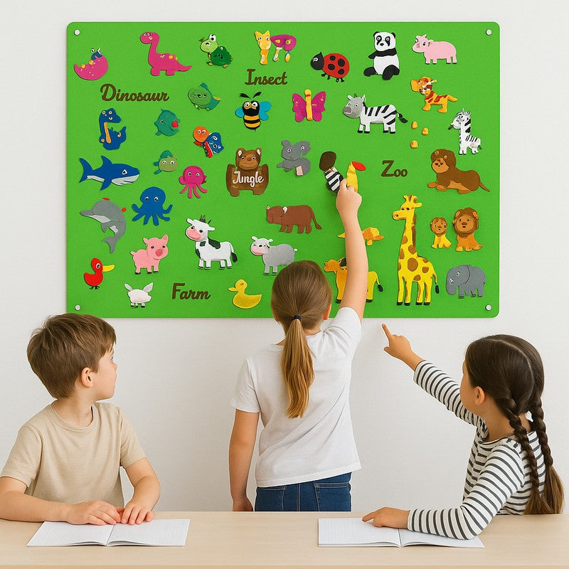 Educational Toy Felt Board with Reusable Sticker Pieces