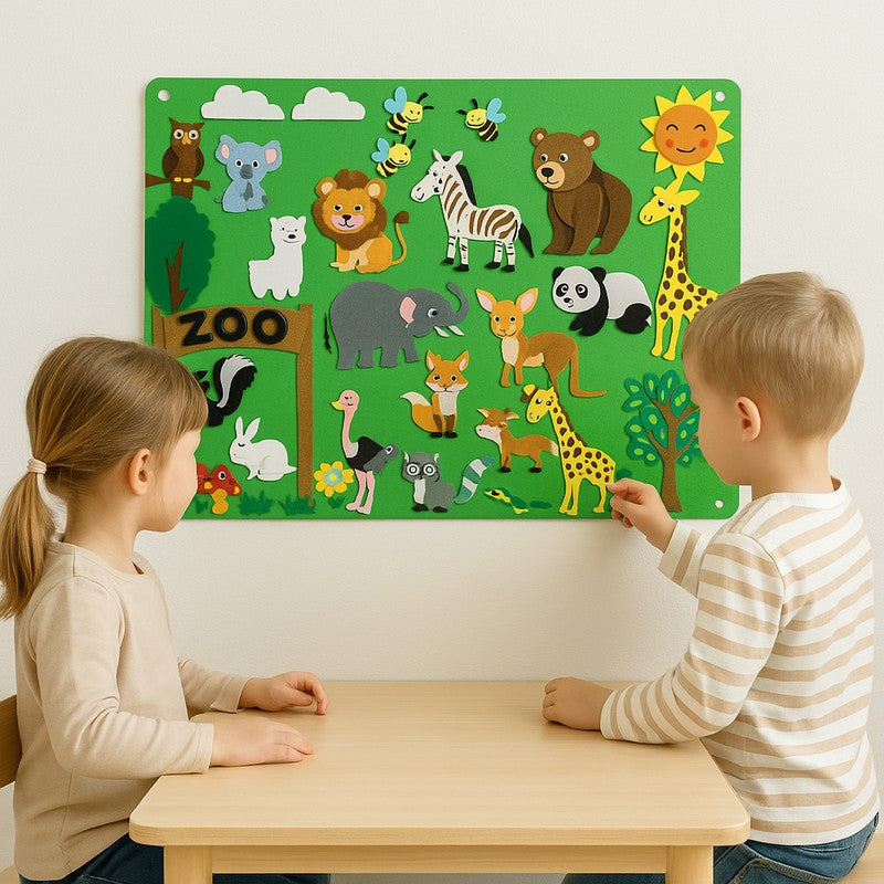 Educational Toy Felt Board with Reusable Sticker Pieces