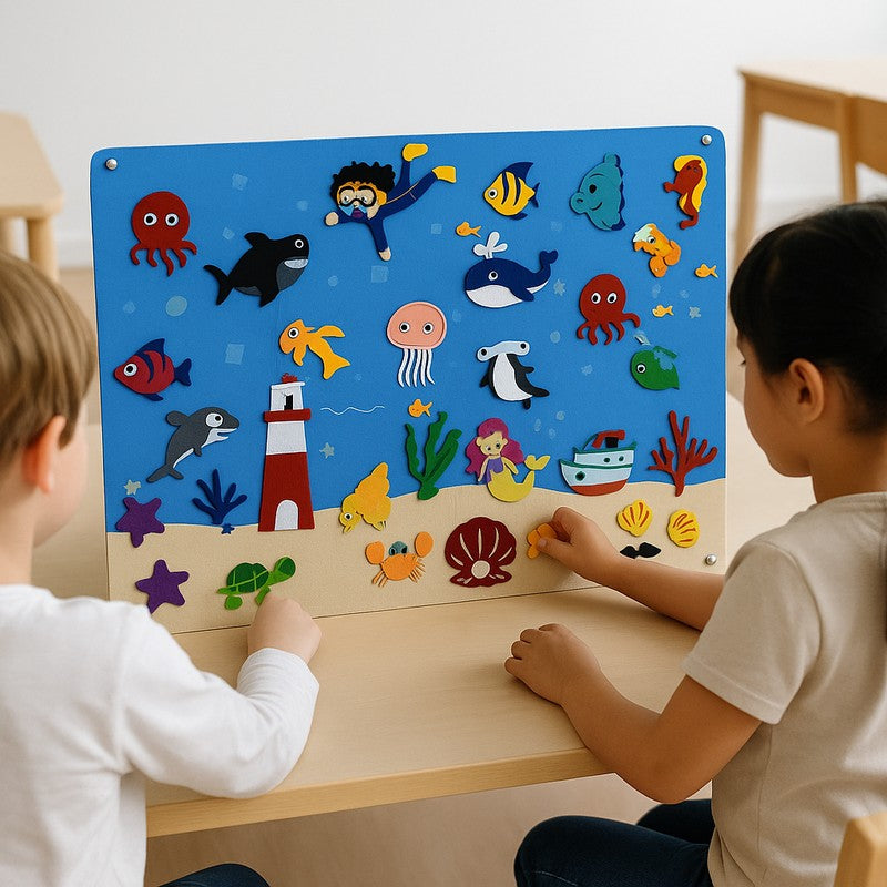 Educational Toy Felt Board with Reusable Sticker Pieces