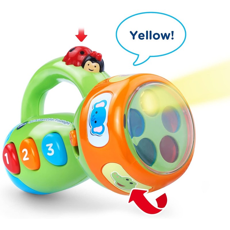 Educational Toy Flashlight for Toddlers - Spin & Learn Color Lights