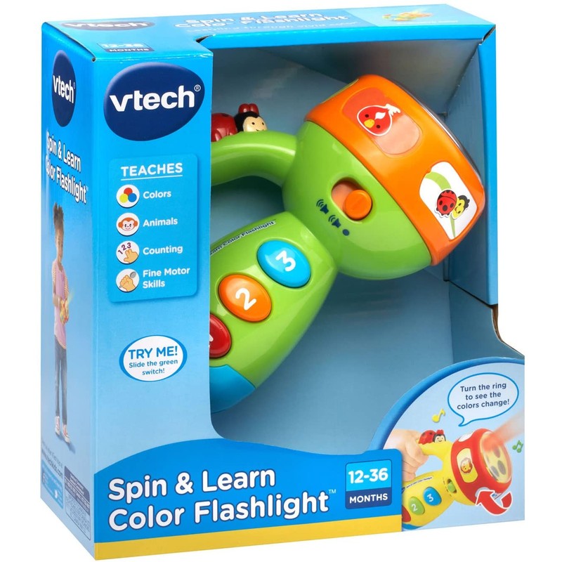 Educational Toy Flashlight for Toddlers - Spin & Learn Color Lights