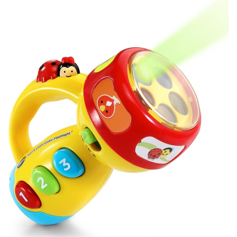 Educational Toy Flashlight for Toddlers - Spin & Learn Color Lights