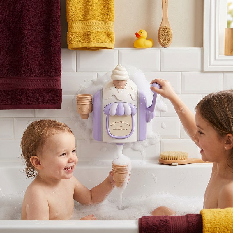 Educational Toy - Ice Cream Machine Bubble Maker with Hand Crank