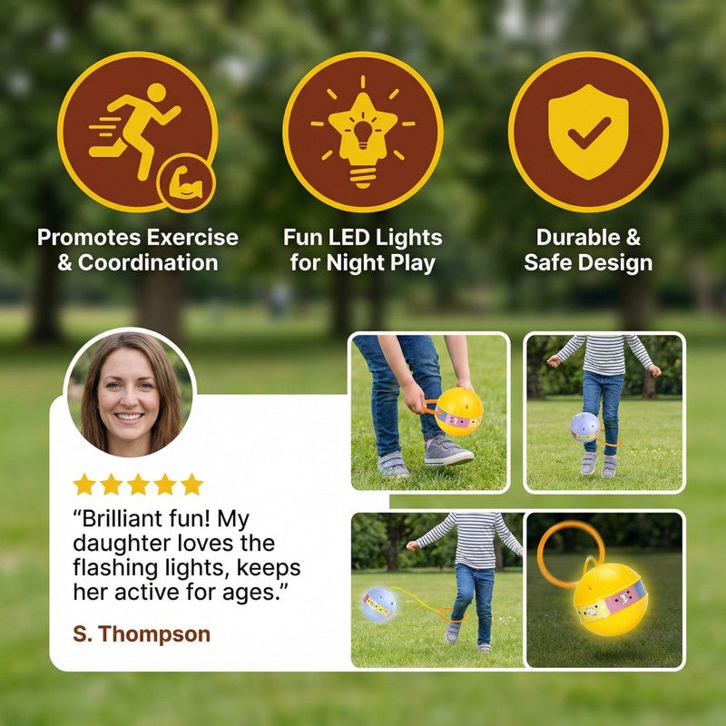 Educational Toy - LED Ankle Skip Ball in Multiple Colors