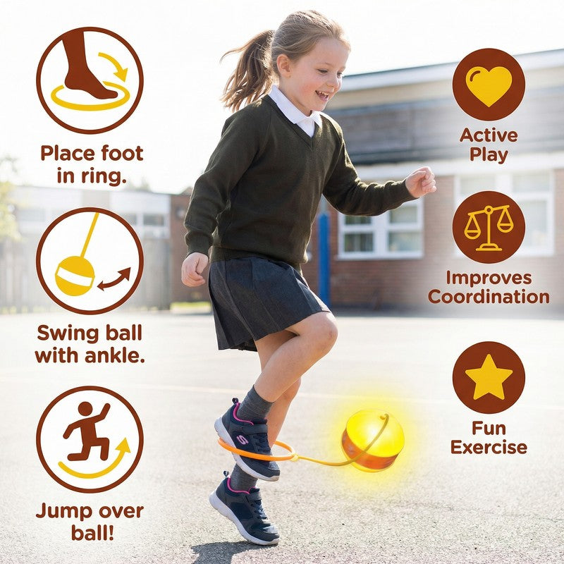 Educational Toy - LED Ankle Skip Ball in Multiple Colors
