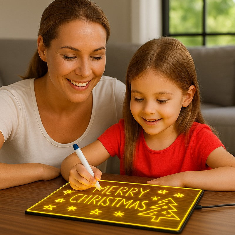 Educational Toy LED Illuminated Drawing Board with Marker Pens