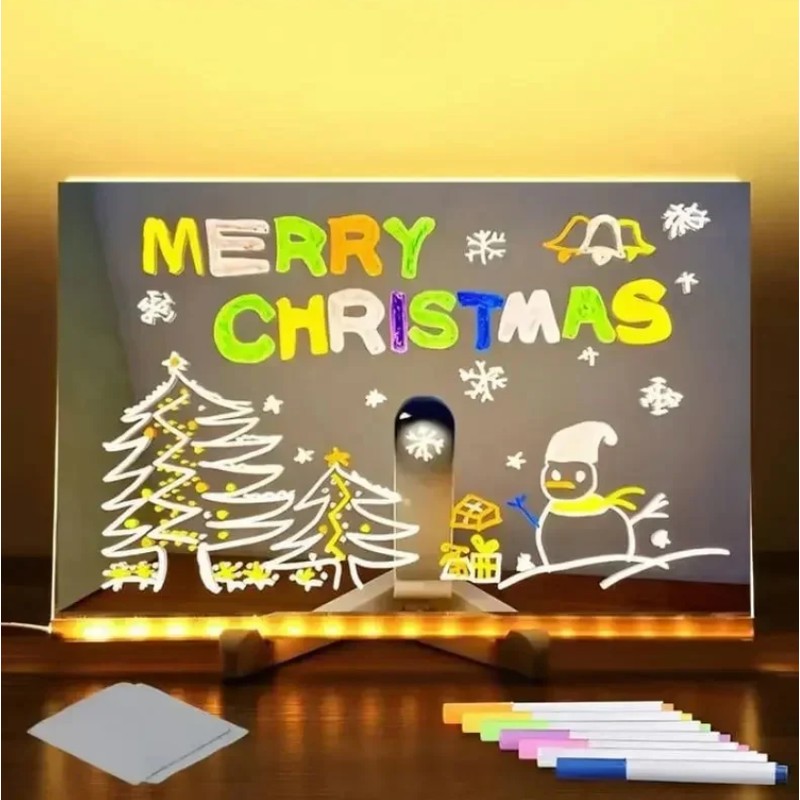 Educational Toy LED Illuminated Drawing Board with Marker Pens