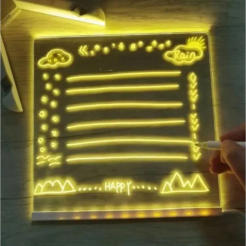 Educational Toy LED Illuminated Drawing Board with Marker Pens