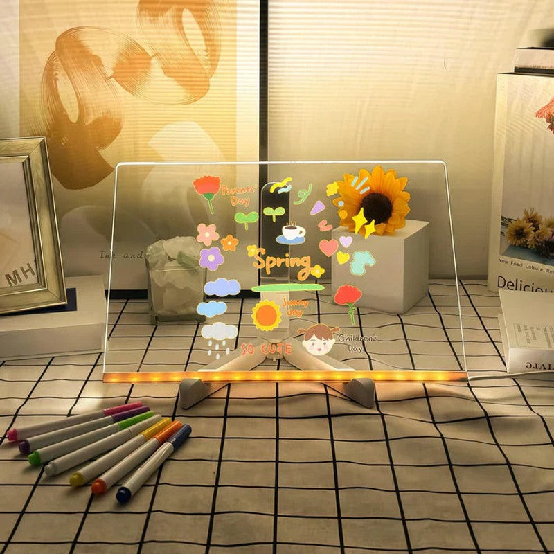 Educational Toy LED Illuminated Writing and Drawing Board - Acrylic Light Board
