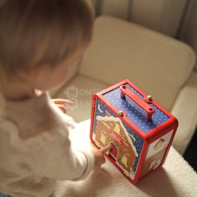 Educational Toy - Montessori Christmas Dollhouse Playset with Figurines