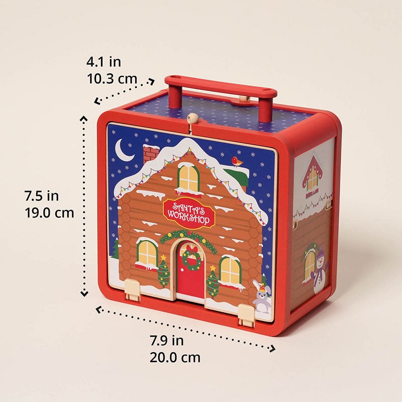 Educational Toy - Montessori Christmas Dollhouse Playset with Figurines
