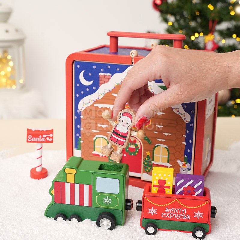 Educational Toy - Montessori Christmas Dollhouse Playset with Figurines