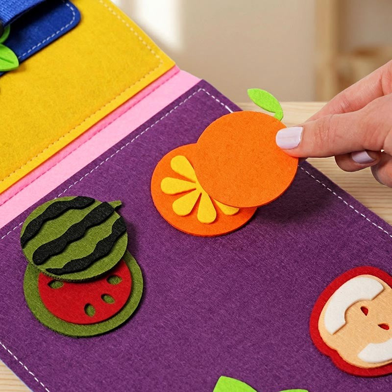 Educational Toy Montessori Quiet Book - Interactive Felt Activity Pages