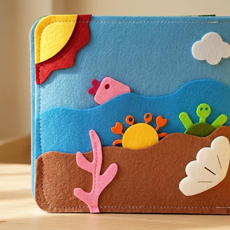 Educational Toy Montessori Quiet Book - Interactive Felt Activity Pages