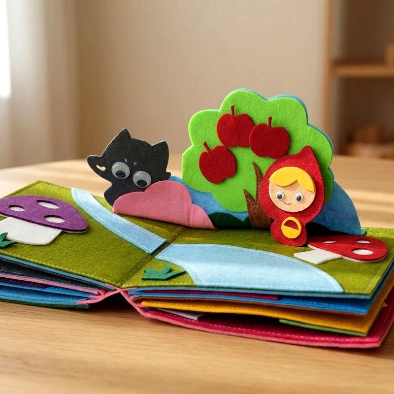 Educational Toy Montessori Quiet Book - Interactive Felt Activity Pages
