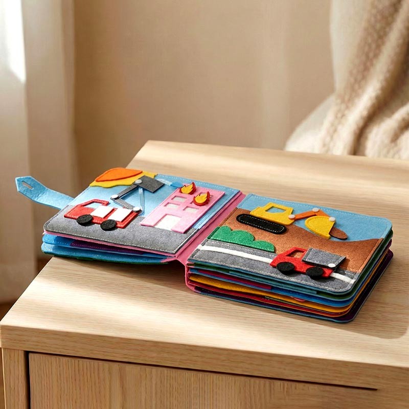 Educational Toy Montessori Quiet Book - Interactive Felt Activity Pages