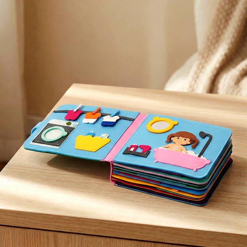 Educational Toy Montessori Quiet Book - Interactive Felt Activity Pages