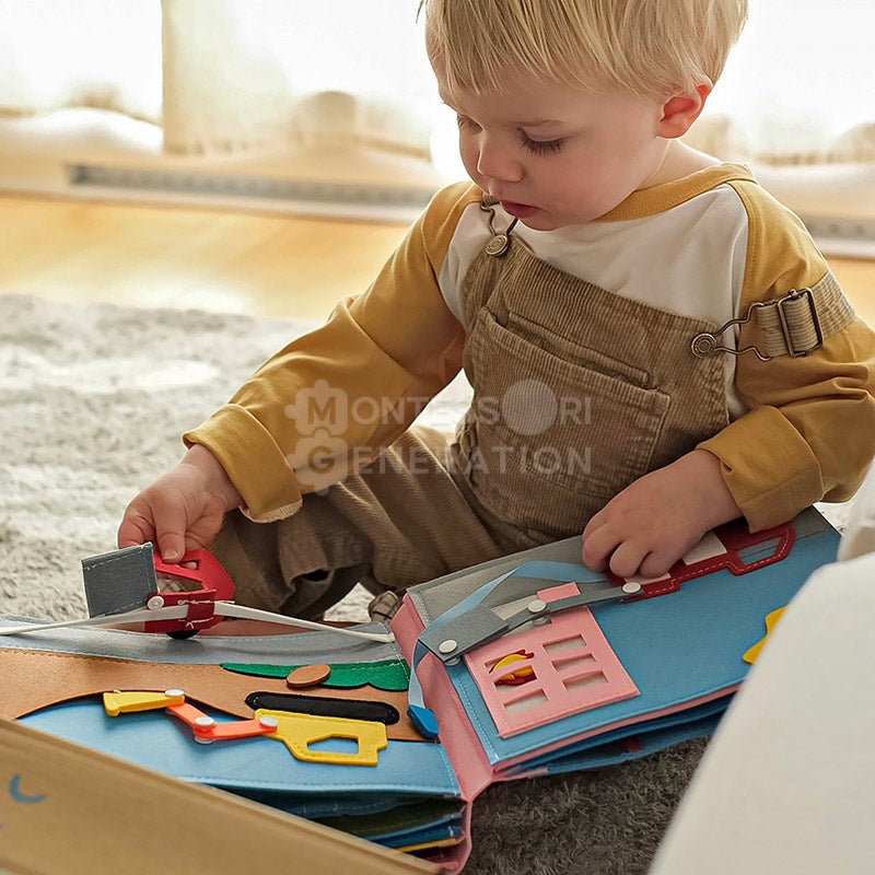 Educational Toy Montessori Quiet Book - Interactive Felt Activity Pages
