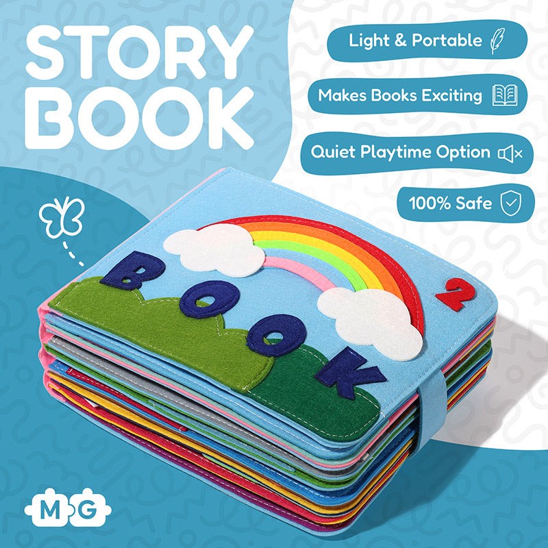 Educational Toy Montessori Quiet Book - Interactive Felt Activity Pages