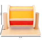 Educational Toy - Montessori Wooden Rolling Drum with Rotating Cylinder