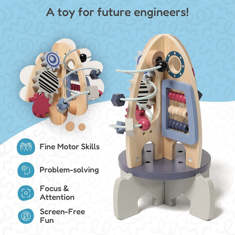 Educational Toy Rocket Shaped Activity Board - STEM Learning