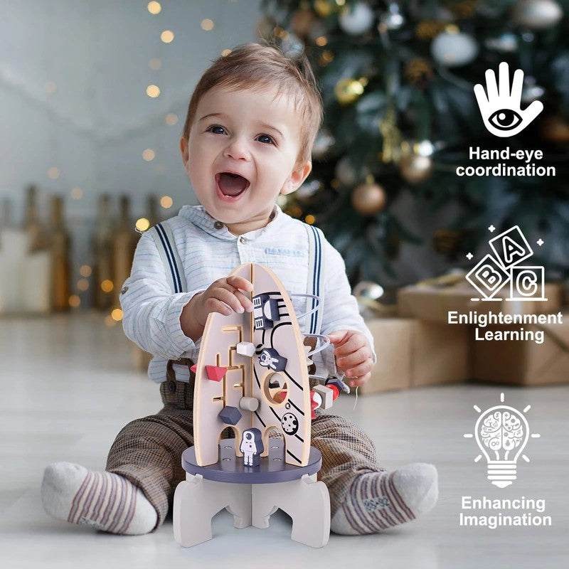 Educational Toy Rocket Shaped Activity Board - STEM Learning