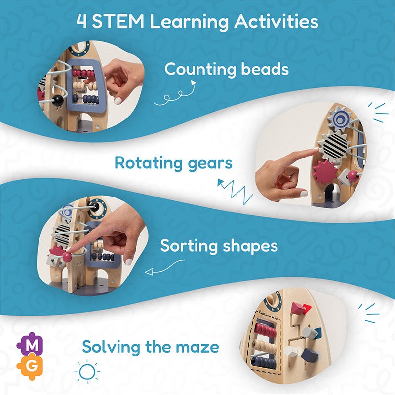 Educational Toy Rocket Shaped Activity Board - STEM Learning