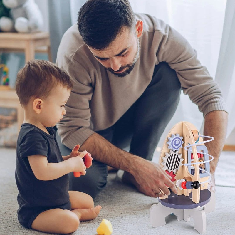Educational Toy Rocket Shaped Activity Board - STEM Learning