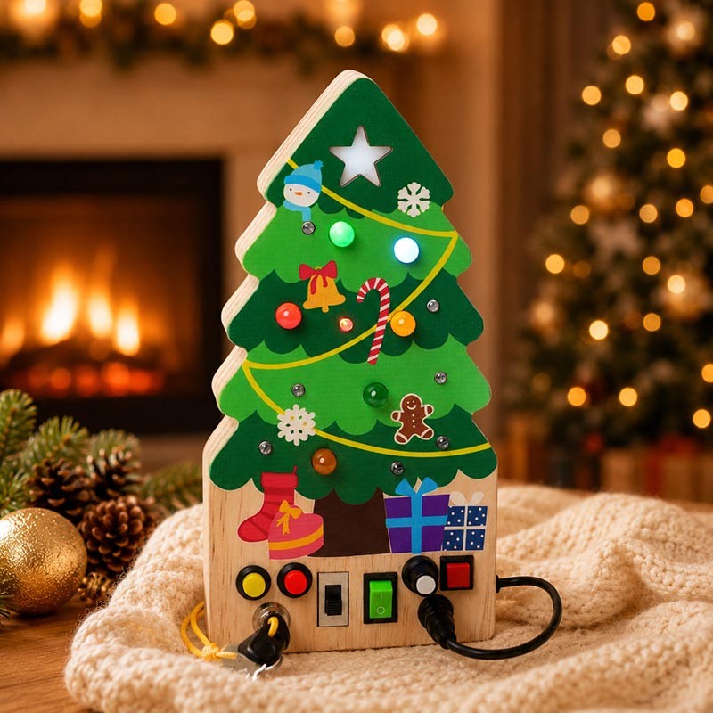 Educational Toy Wooden Christmas Switch Board