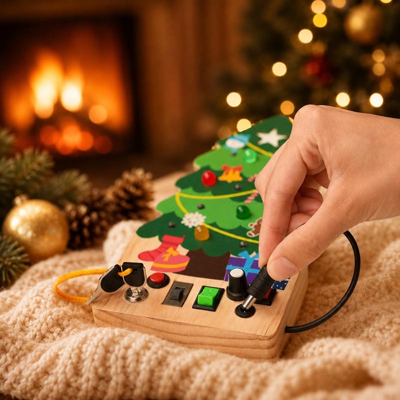 Educational Toy Wooden Christmas Switch Board