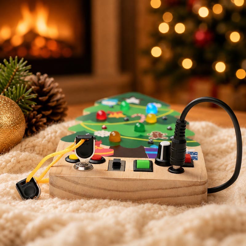 Educational Toy Wooden Christmas Switch Board