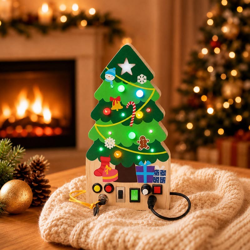 Educational Toy Wooden Christmas Switch Board