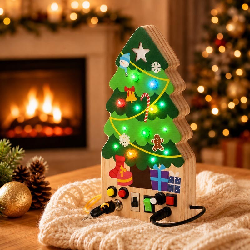 Educational Toy Wooden Christmas Switch Board