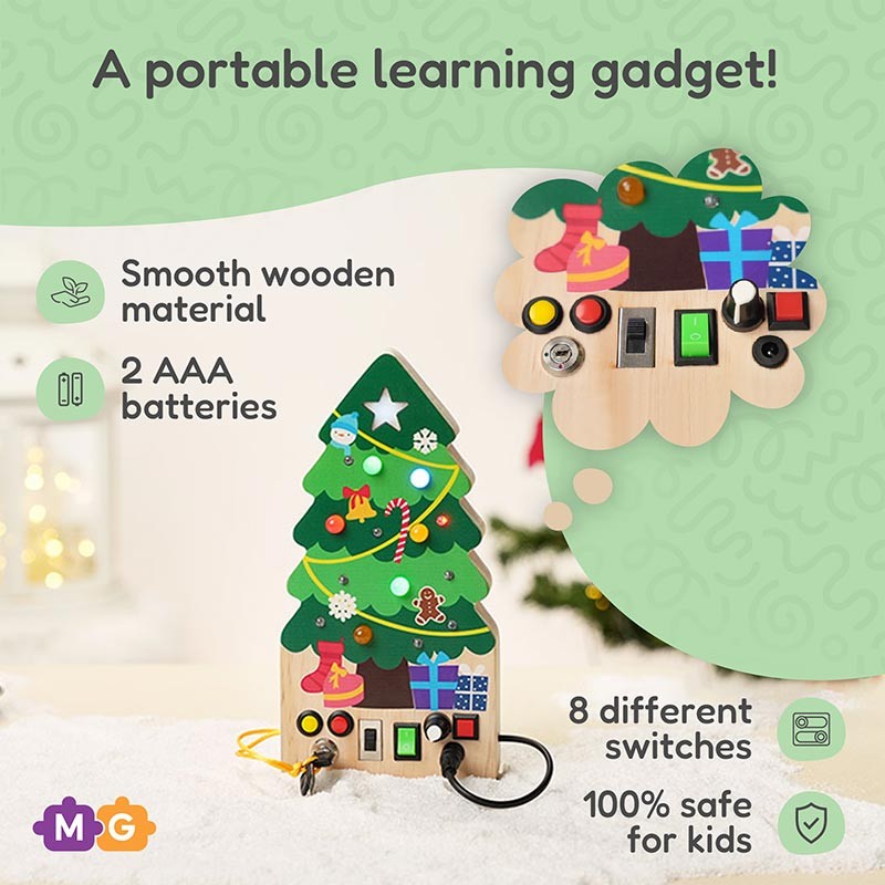 Educational Toy Wooden Christmas Switch Board