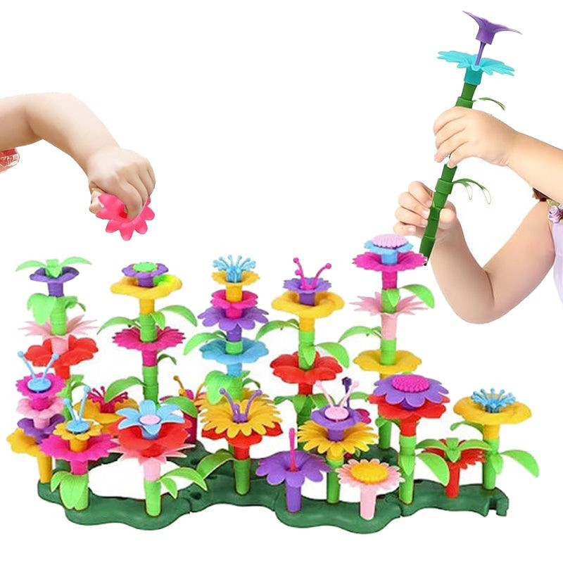 Educative Flower Building Toy Set for Children - 109 Piece Multicolor