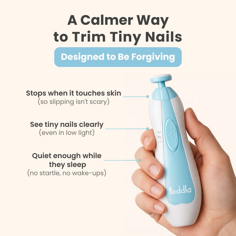 Electric Baby Nail Trimmer - Safe Filing Grinding Heads