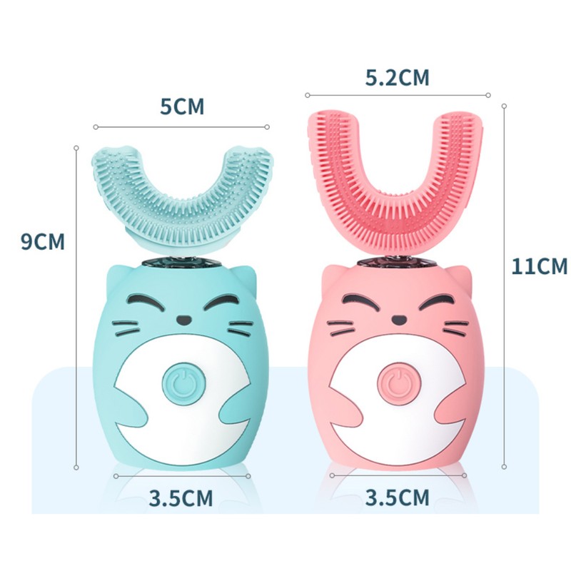 Electric U-shaped Children's Toothbrush - Cat Face Handle