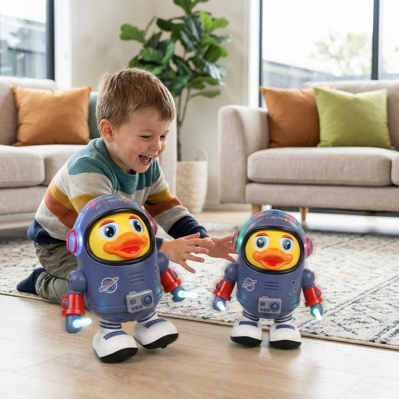 Electronic Astronaut Duck Toy with Light-Up Helmet