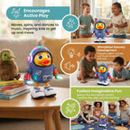 Electronic Astronaut Duck Toy with Light-Up Helmet