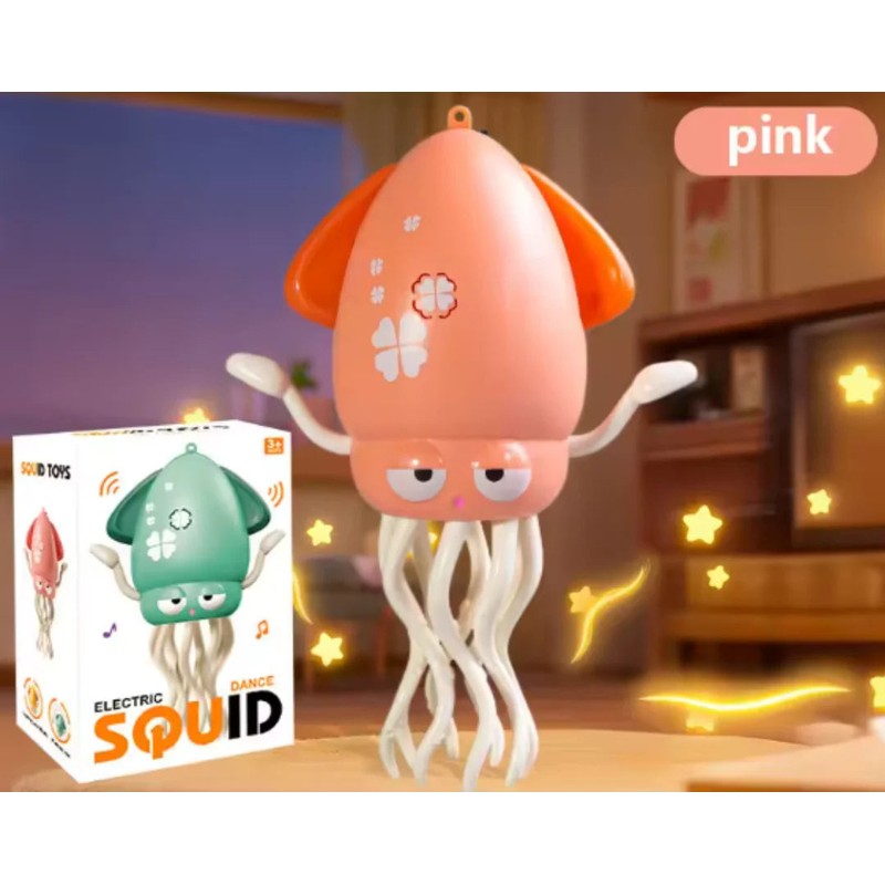 Electronic Squid Toy with LED Lights and Music - Moving Character