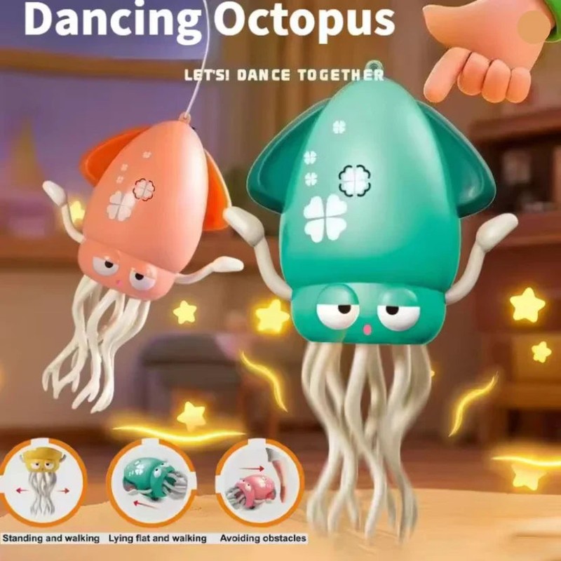 Electronic Squid Toy with LED Lights and Music - Moving Character